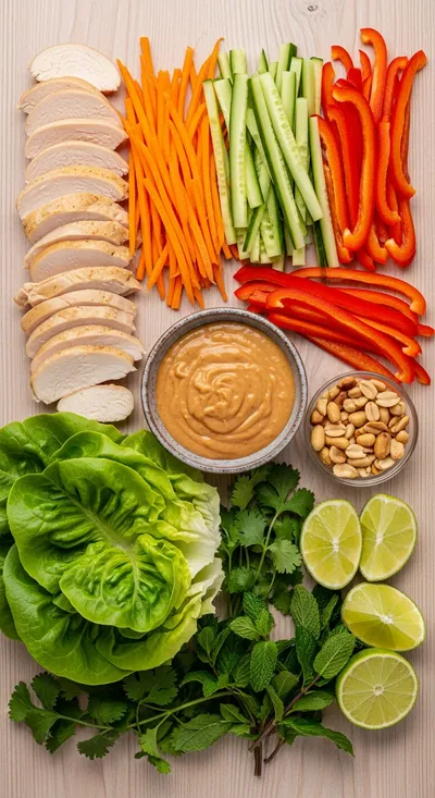 Thai Peanut Chicken Wraps - cooking process