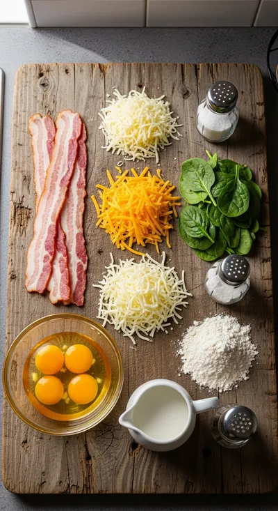 Turkey Bacon and Cheese Quiche - cooking process