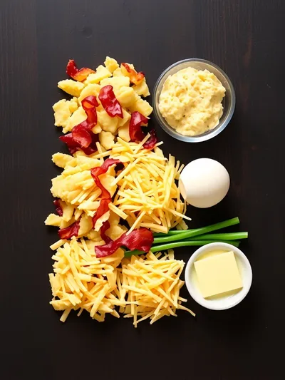 Easy Turkey Bacon Egg and Hashbrown Casserole - ingredients preparation