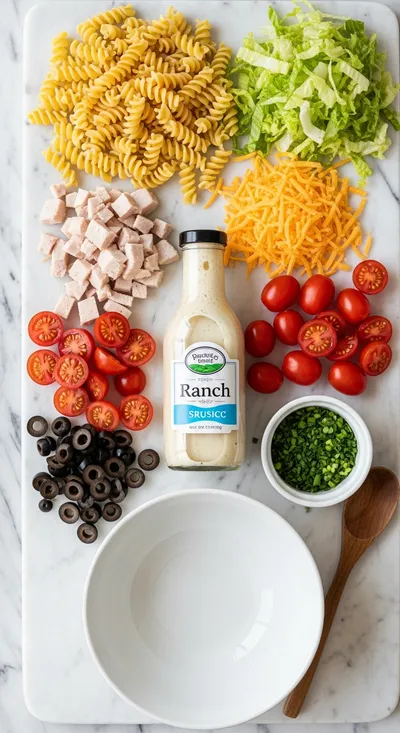 Turkey Cheddar Ranch Pasta Salad – Easy BBQ Side Dish - cooking process