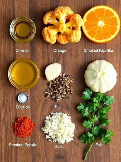 Vegan Baked Orange Cauliflower - ingredients preparation