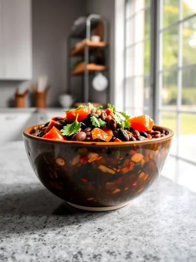 Vegan Black Bean & Lentil Chili