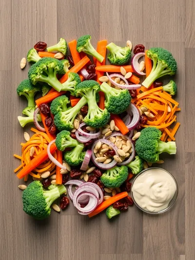 Vegan Broccoli Salad – Fresh & Easy - ingredients preparation