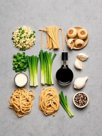Vegan Garlic Noodles – Easy Dinner Recipe - ingredients preparation