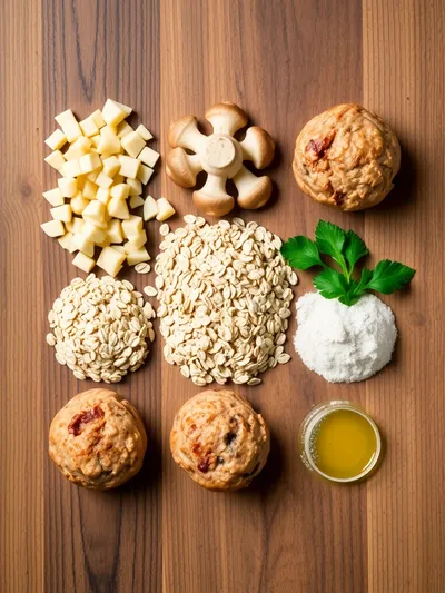 Vegan Mushroom Meatballs – Healthy Quick & Easy - ingredients preparation