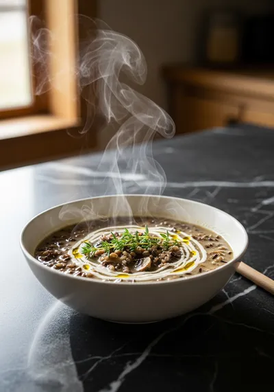 Vegan Mushroom Soup With Wild Rice