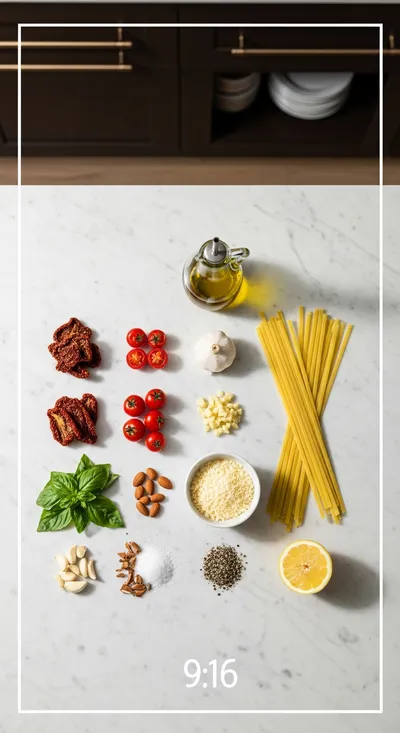 Vegan Sun-Dried Tomato Pasta - cooking process