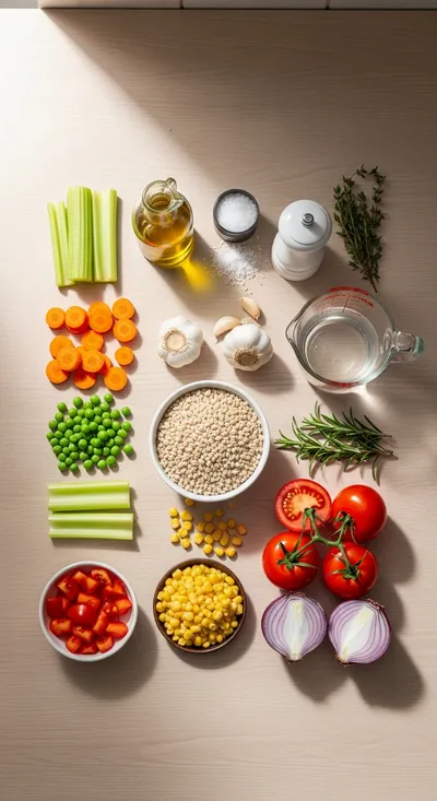 Vegetarian Barley Soup - cooking process