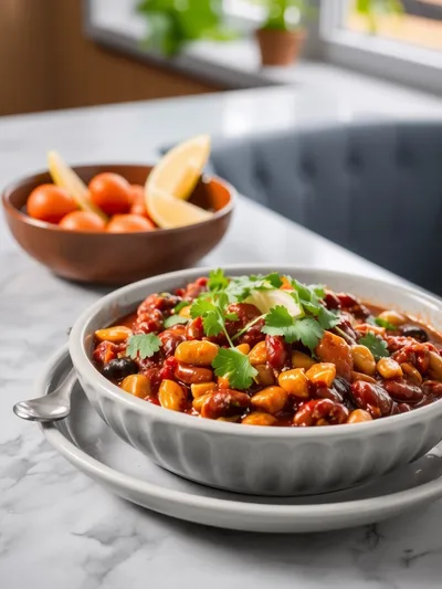 Crock Pot Vegetarian Chili - cooking process