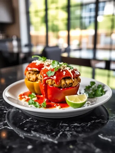 Vegetarian Stuffed Peppers – Mexican Style - cooking process