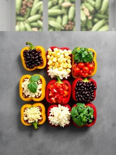 Vegetarian Stuffed Peppers – Mexican Style - ingredients preparation