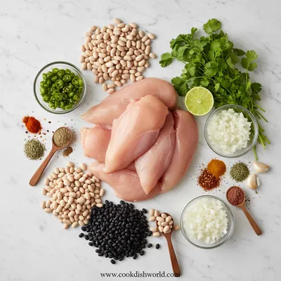 Healthy White Chicken Chili Soup in Pressure Cooker - ingredients preparation