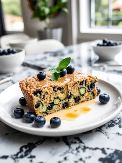 Zucchini Blueberry Baked Oatmeal - cooking process