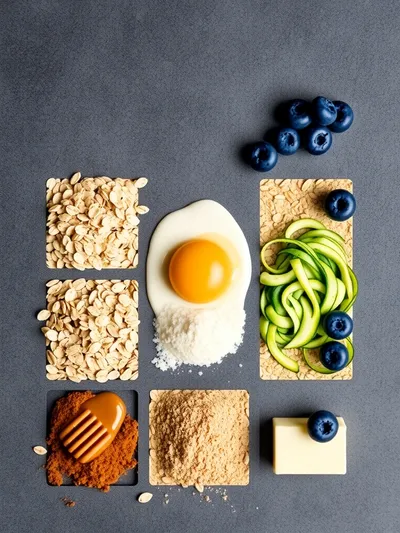 Zucchini Blueberry Baked Oatmeal - ingredients preparation
